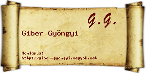 Giber Gyöngyi névjegykártya